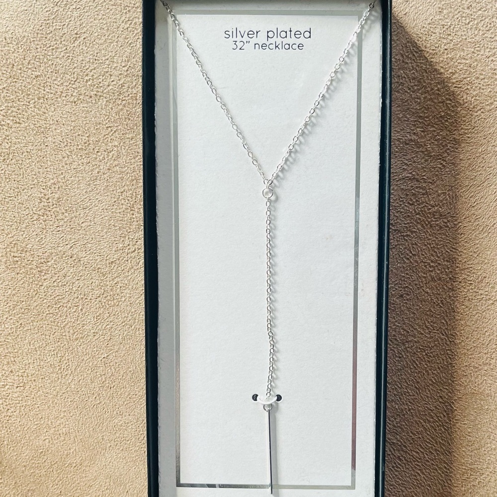 Chic Silver Plated Drop Necklace